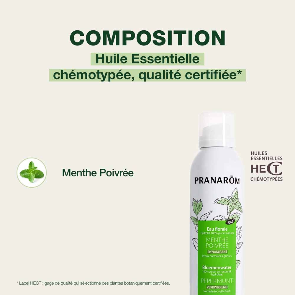 Pranarm Les Hydrolats Organic Peppermint Floral Water Normal to Oily Skin 150ml (5.07fl oz)
