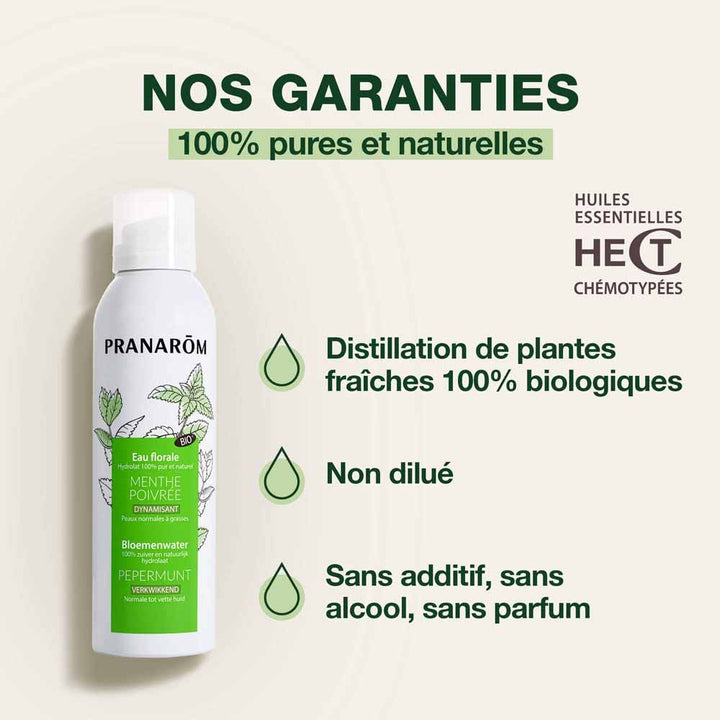 Pranarm Les Hydrolats Organic Peppermint Floral Water Normal to Oily Skin 150ml (5.07fl oz)