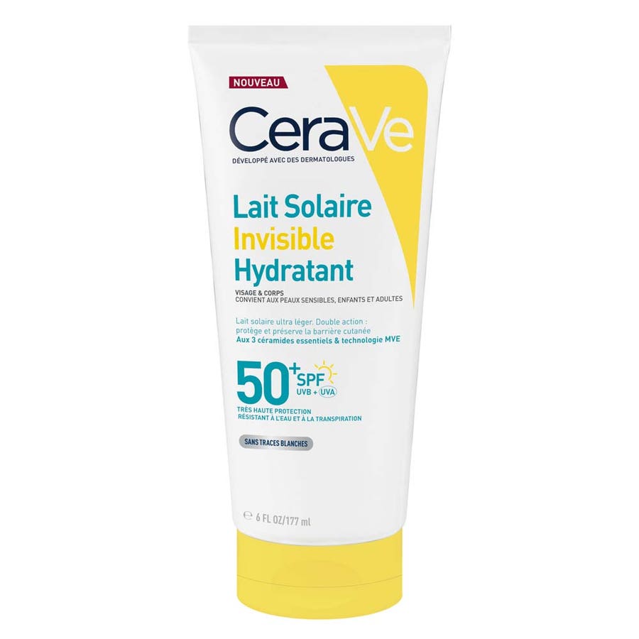 Cerave Invisible hydrating sun milk SPF50+ high protection face and body 177ml (5.99 fl oz)
