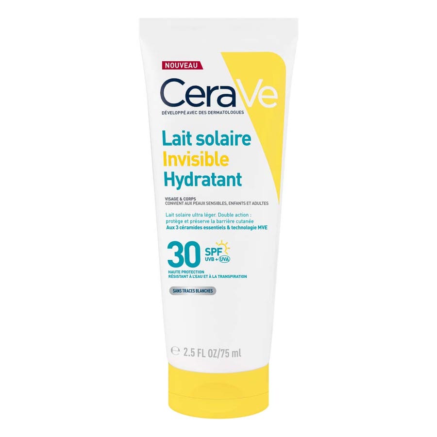 Cerave Invisible hydrating sun milk SPF 30 high protection face and body 75ml (2.54 fl oz)