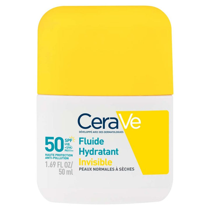 Cerave Invisible Hydraterende Fluïde SPF50 Hoge Bescherming voor het gezicht 50ml