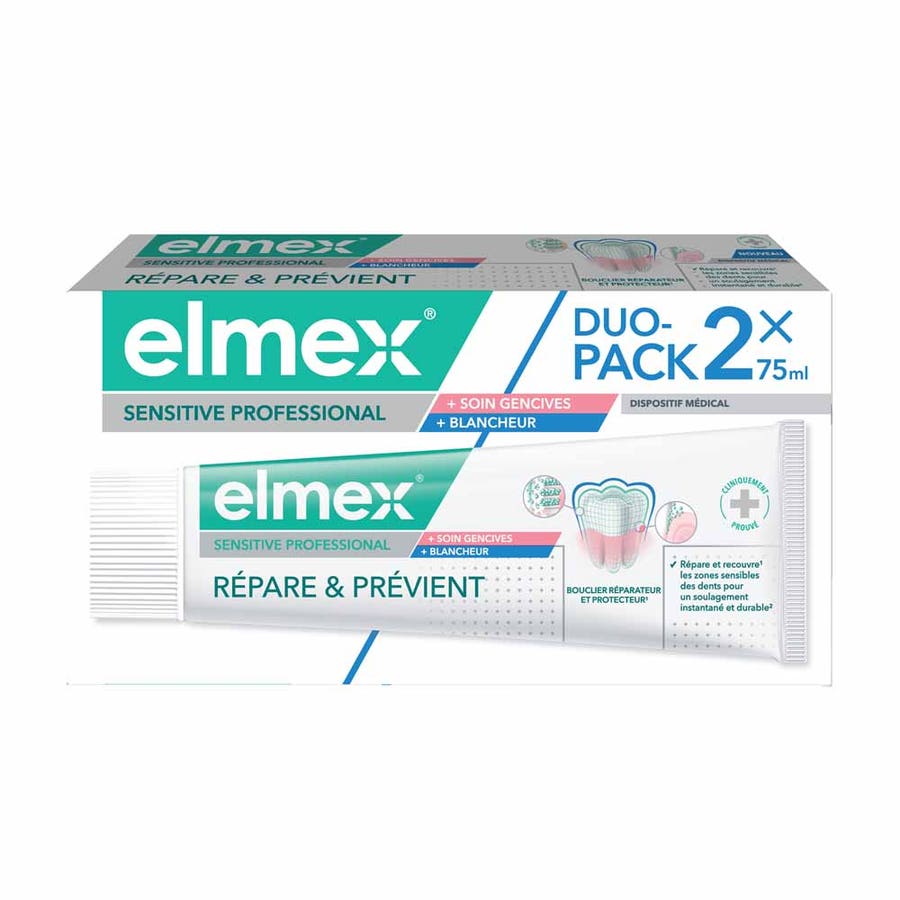 Elmex Sensitive Professional Gum care and whitening toothpaste 2 x 75m ...
