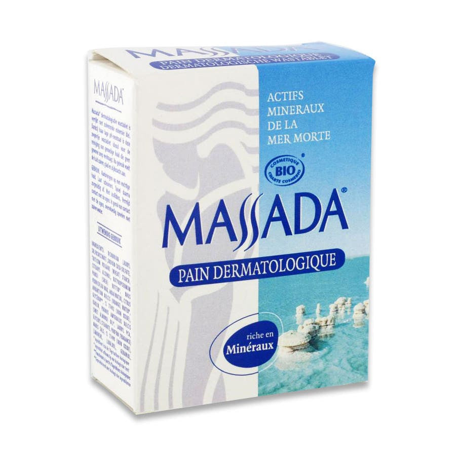 Pain de savon dermatologique Massada 100 g (3,52 oz) aux minéraux de la mer Morte et ingrédients biologiques 