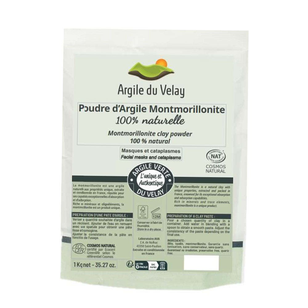 Argile du Velay Green clay superfine powder 1 kg