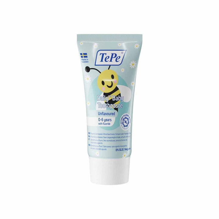 TePe Daily Toothpaste with Fluoride for babies 0–6 years, neutral flavour 50 ml (1.69fl oz)