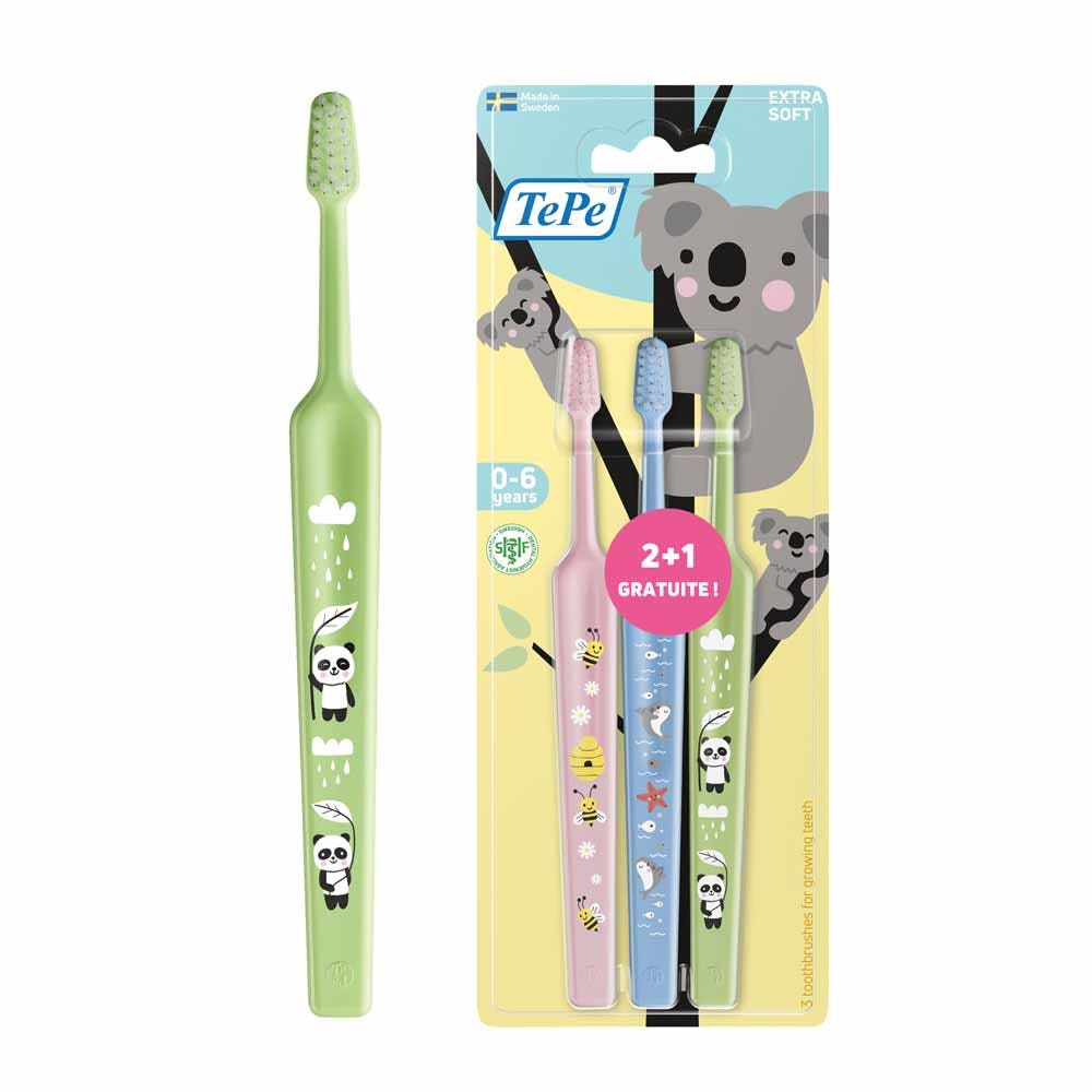 TePe Mini Extra Soft Soft baby toothbrushes for ages 0-3 x 3