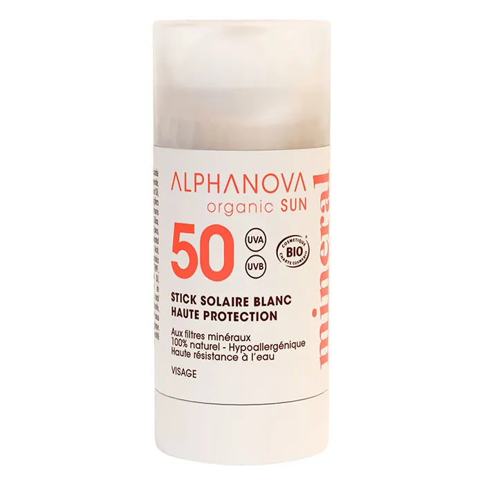 Alphanova Organic Sun Organic Facial White Shark Sunstick SPF50 + White Shark 12g (0.42 oz)