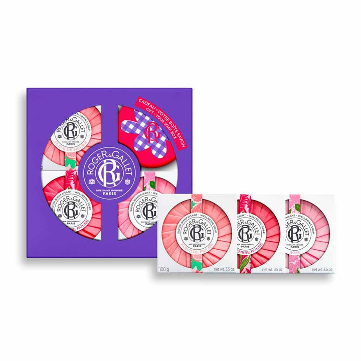 Roger & Gallet Gift set with 3 nourishing soaps – Fig, Ginger, Rose 100g (3.53oz)