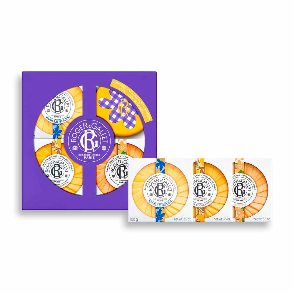 Roger & Gallet Gift set with 3 nourishing soaps – Vanilla, Neroli, Orange Wood 100g (3.53oz)