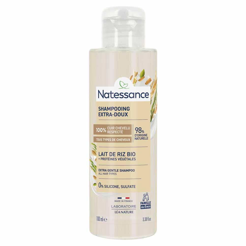 Natessance Extra-gentle rice milk shampoo 100 ml (3.38fl oz)