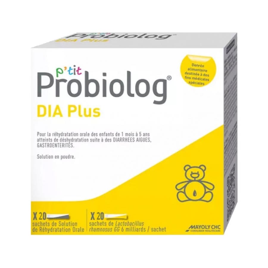 Mayoly Spindler Probiolog DIA Plus Little 20 sachets of solution + 20 sachets of Lactobacillus rhamnosus