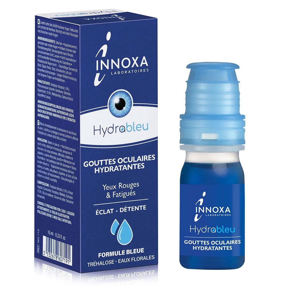 Innoxa Hydrating eye drops for red and tired eyes blue formula 10ml (0.34fl oz)