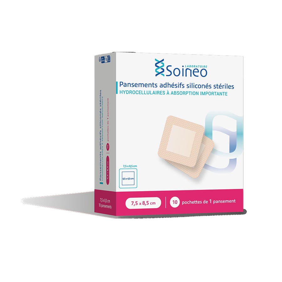 Soineo Thin hydrocellular adhesive plasters 7,5x8,5cm /10 10 units