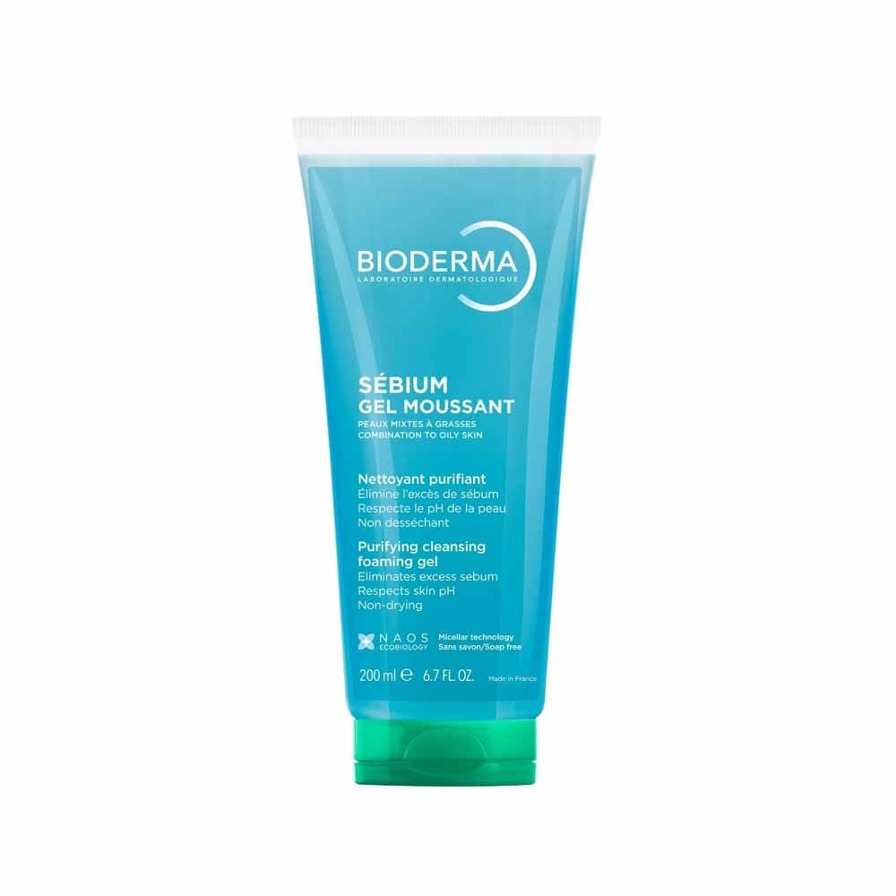 Bioderma Sebium Purifying Cleansing Foaming Gel for Combination to Oily Skin 200ml (6.76 fl oz)