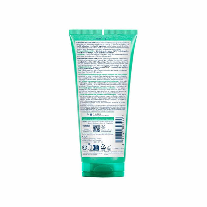 Bioderma Sebium Gel moussant actif 200 ml (6,76 fl oz) pour la peau grasse sujette à l'acné