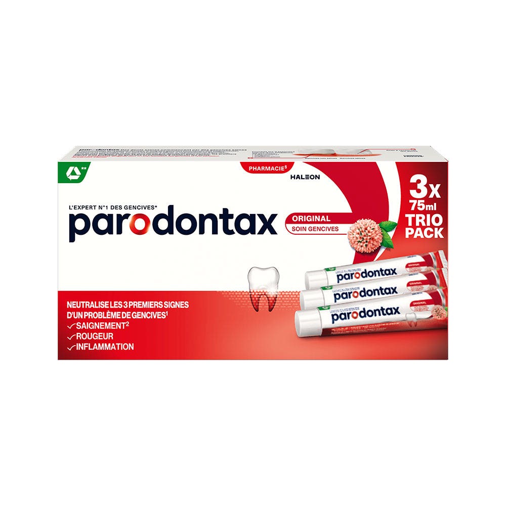 Parodontax Original gum care toothpaste 3 x 75 ml (2.54fl oz)