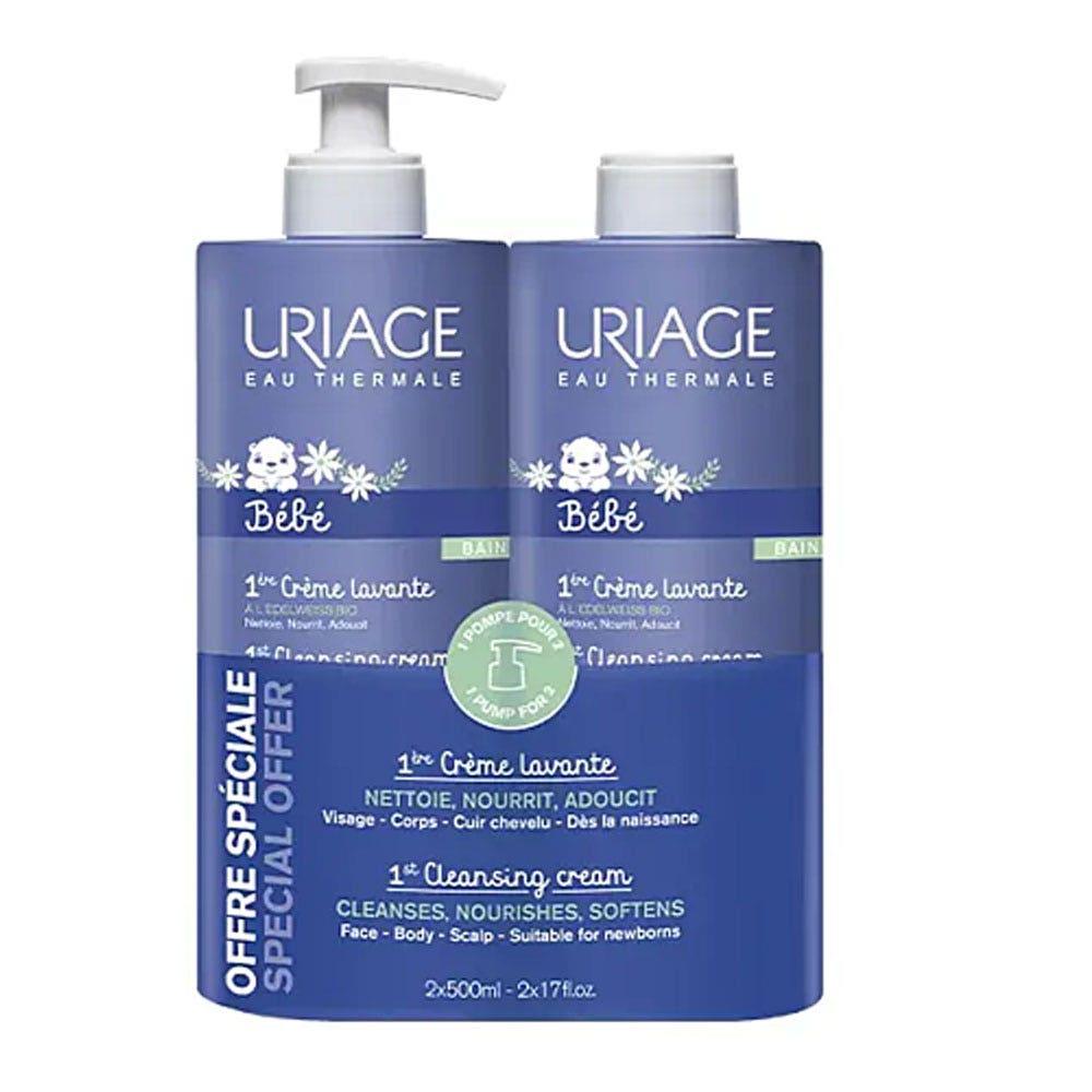 Uriage Bébé First Cleansing Cream 2 x 500ml