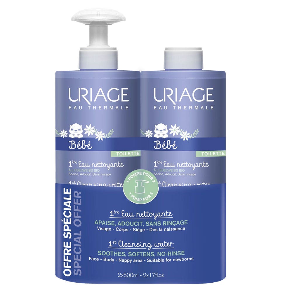 Uriage Bébé First Cleansing Water 2 x 500ml