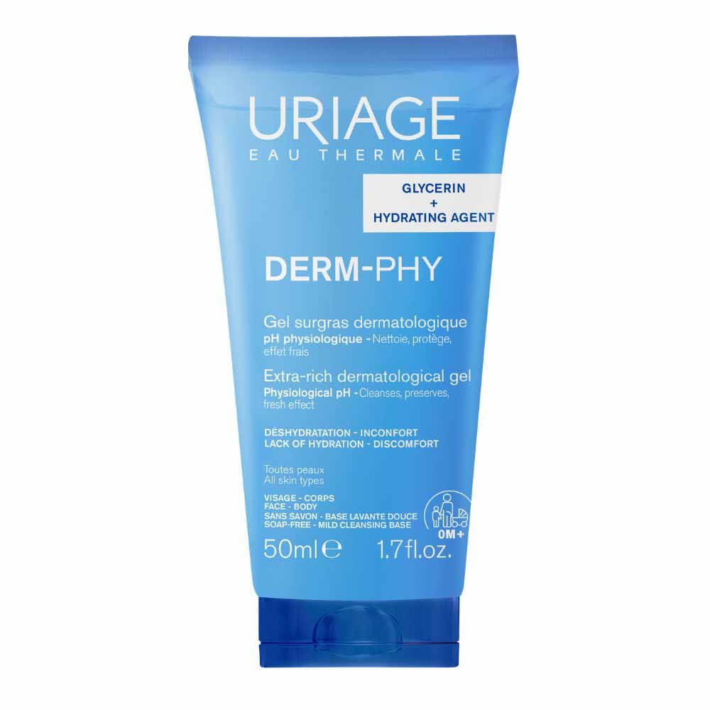 Uriage Derm-Phy Extra-Rich Dermatological Cleansing Gel face and body 50 ml (1.69fl oz)