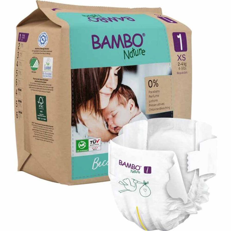Bambo Nature Diapers Size 1 XS 2-4kg x22