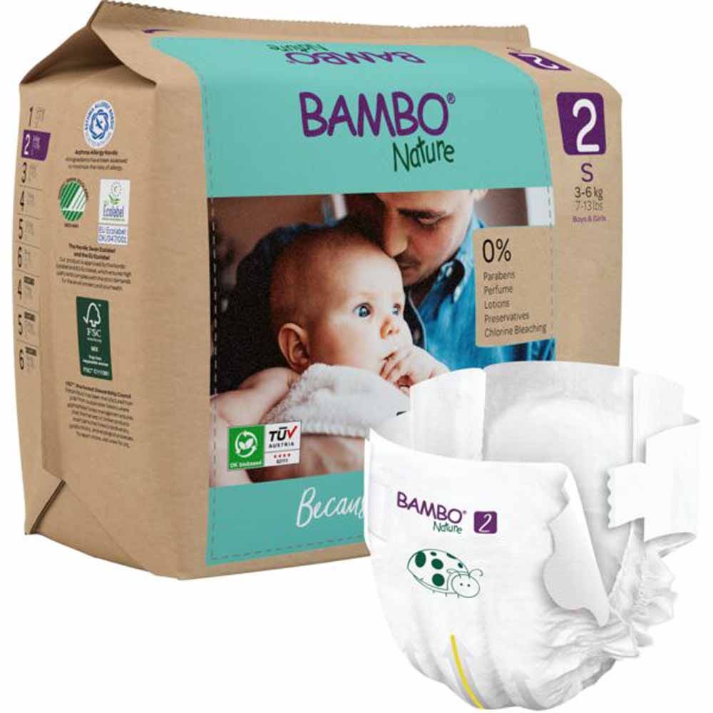 Bambo Nature Diapers Size 2 S 3-6kg x30