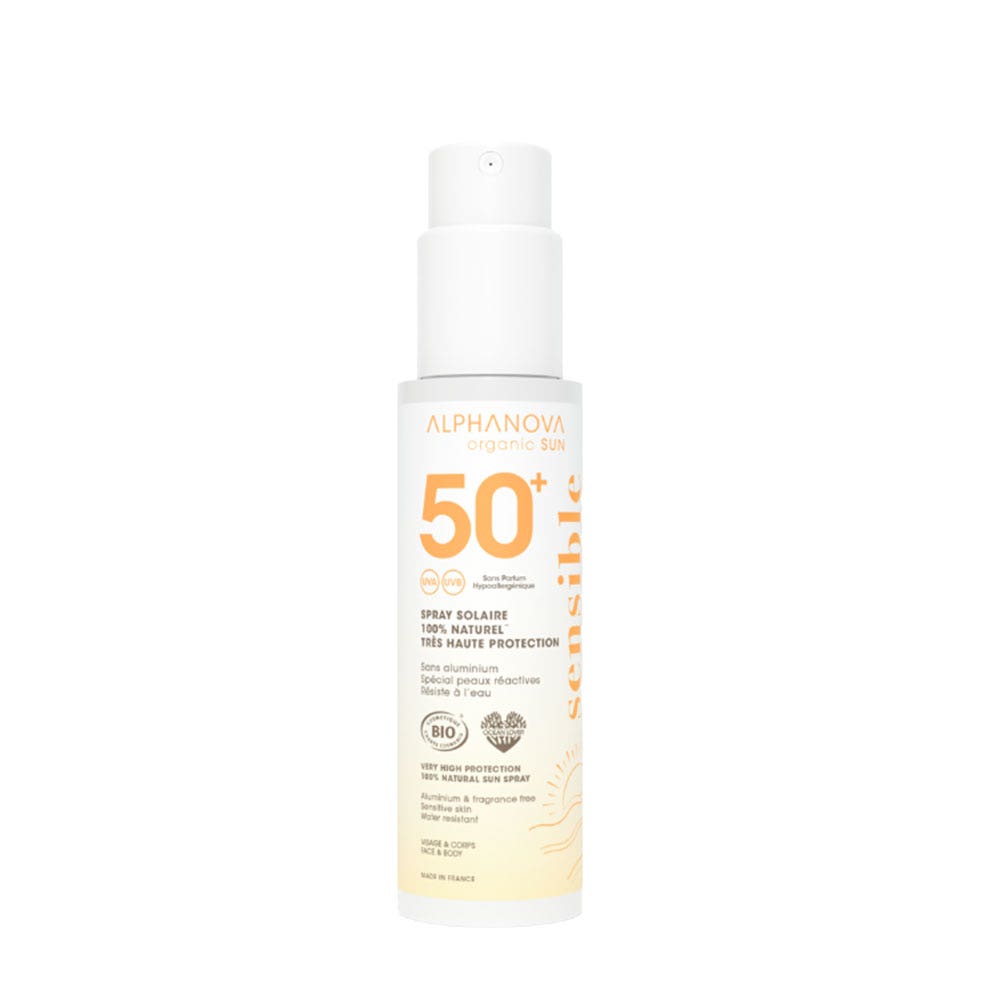 Alphanova Organic Sun Fragrance-Free SPF50+ Sensitive Sun Spray 100 g (3.53oz)