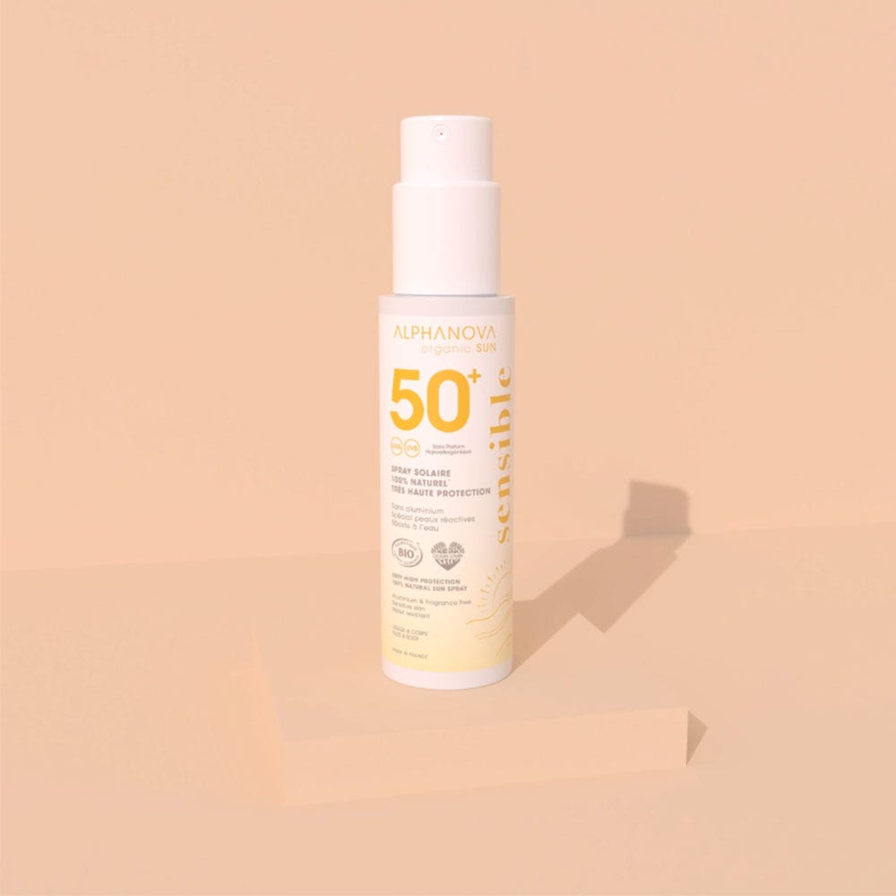 Alphanova Organic Sun Fragrance-Free SPF50+ Sensitive Sun Spray 100 g (3.53oz)