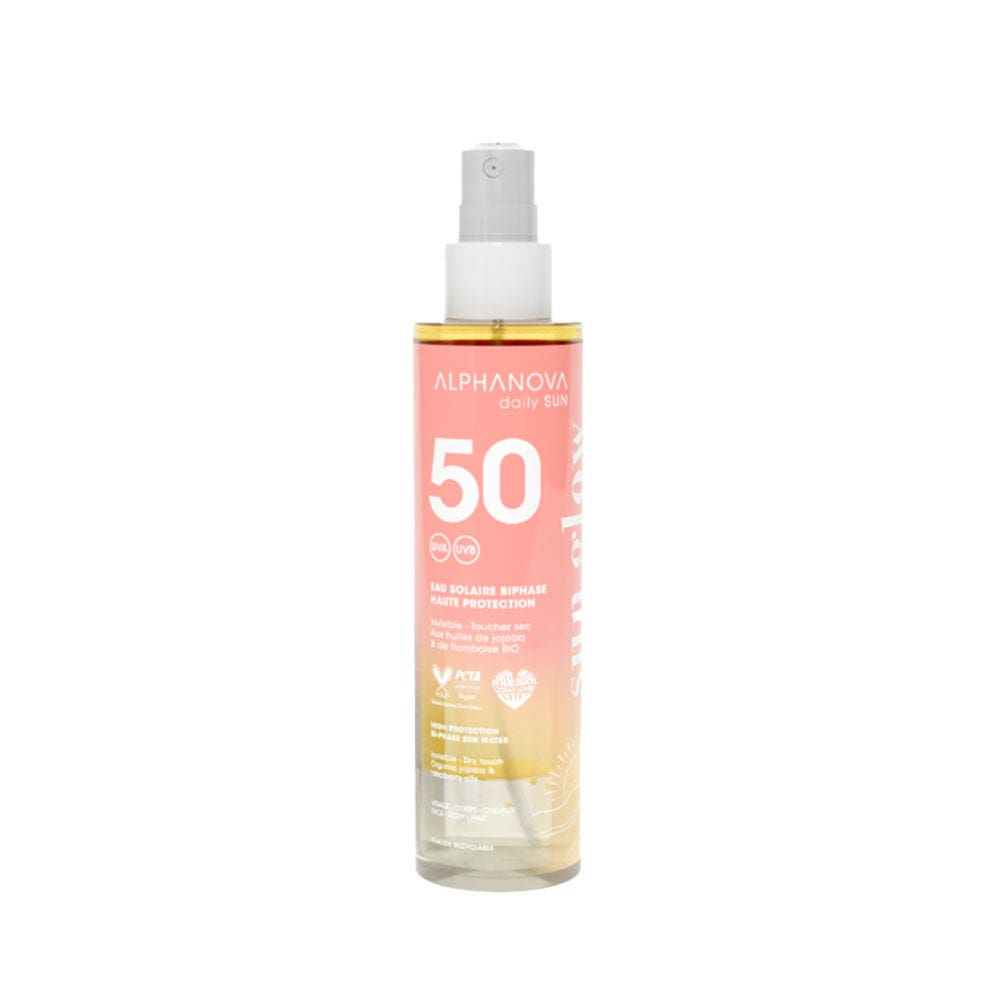 Alphanova Daily Sun Two-Phase Sun Protection Water for Face, Body & Hair SPF50 125 ml (4.23fl oz)