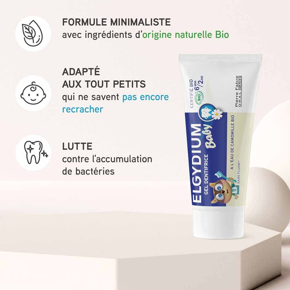 Elgydium Baby organic toothpaste suitable from 6 months 30 ml (1.01fl oz)