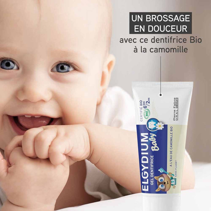 Elgydium Baby organic toothpaste suitable from 6 months 30 ml (1.01fl oz)