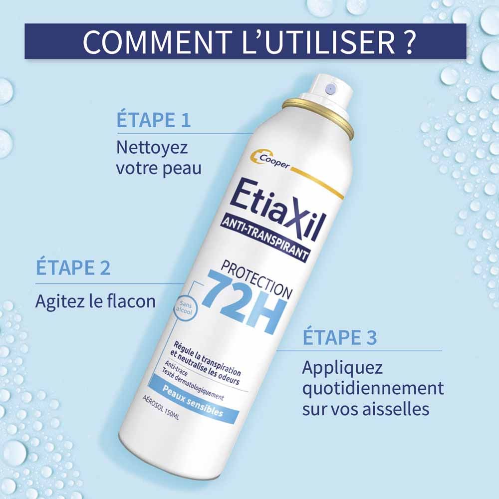 Etiaxil Antiperspirant 72h Protection Aerosol Deodorant sensitive skin 2 x 150ml (5.07fl oz)