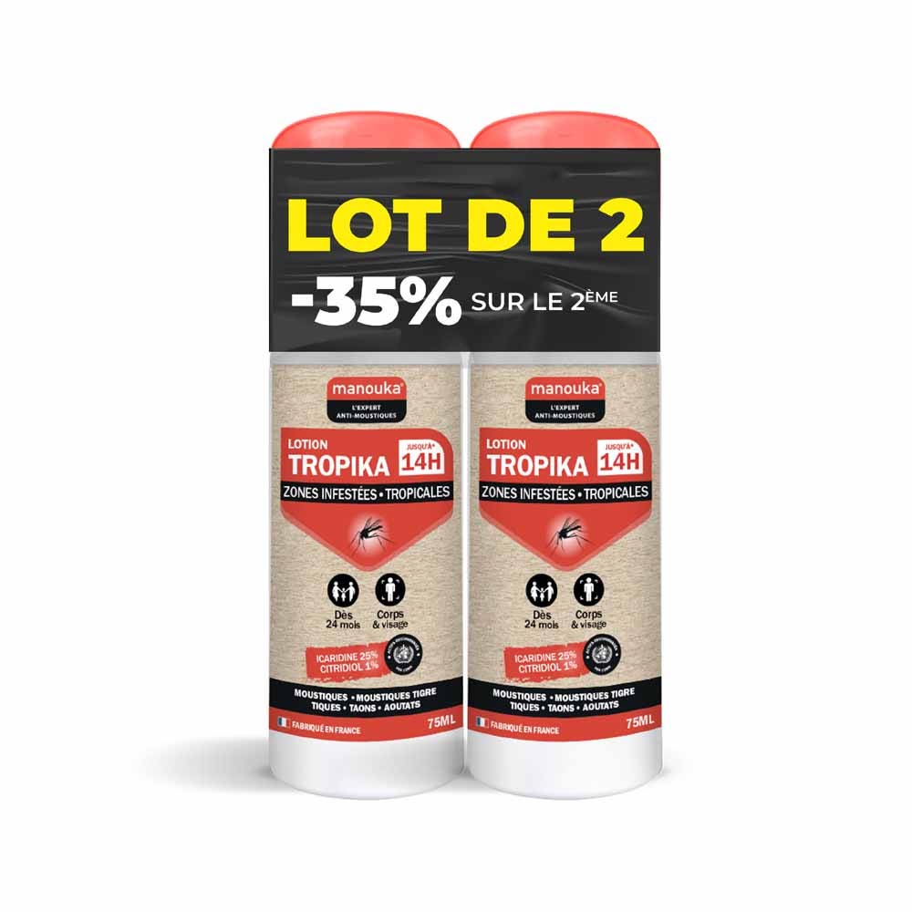 Manouka Tropika repellent spray for adults all zones 2 x 75 ml (2.54fl oz)
