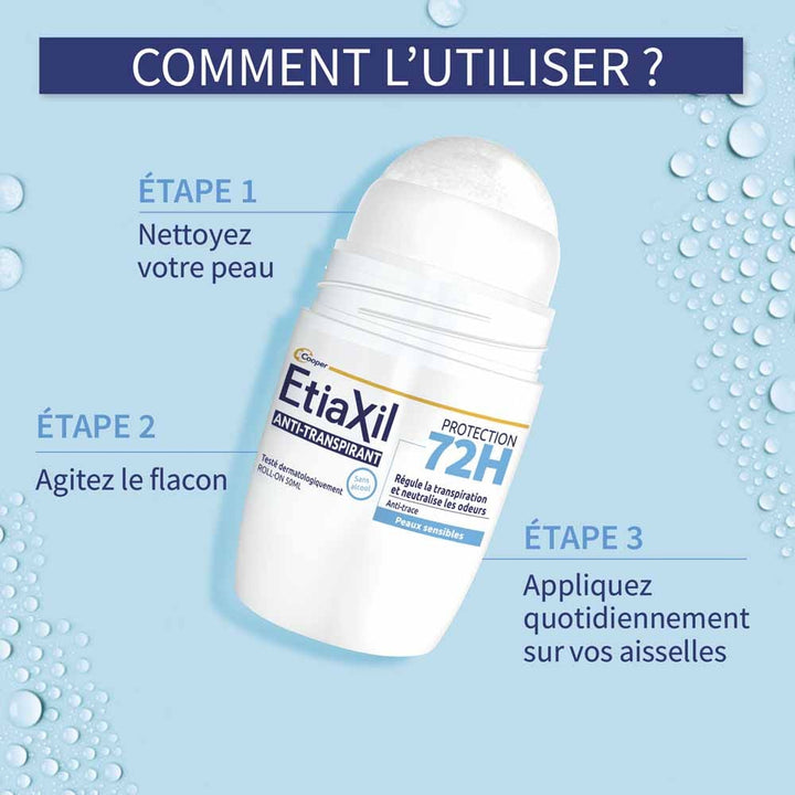 Etiaxil Antiperspirant 72h Protection Roll-On Deodorant sensitive skin 50ml (1.69fl oz)