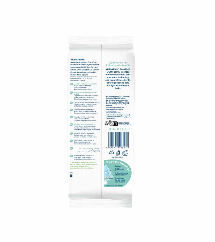 Waterwipes Intimate cleansing wipes Light 30 capsules