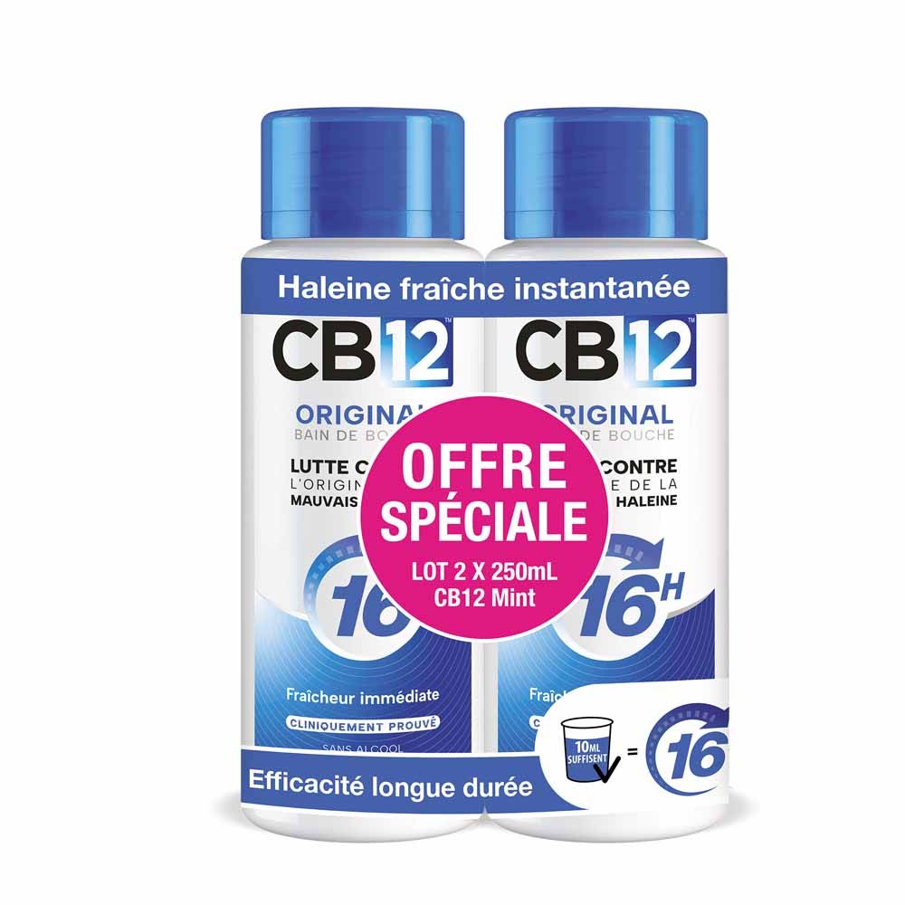 Cb12 Alcohol-free mouthwash mint flavour 2 x 250 ml (8.45fl oz)