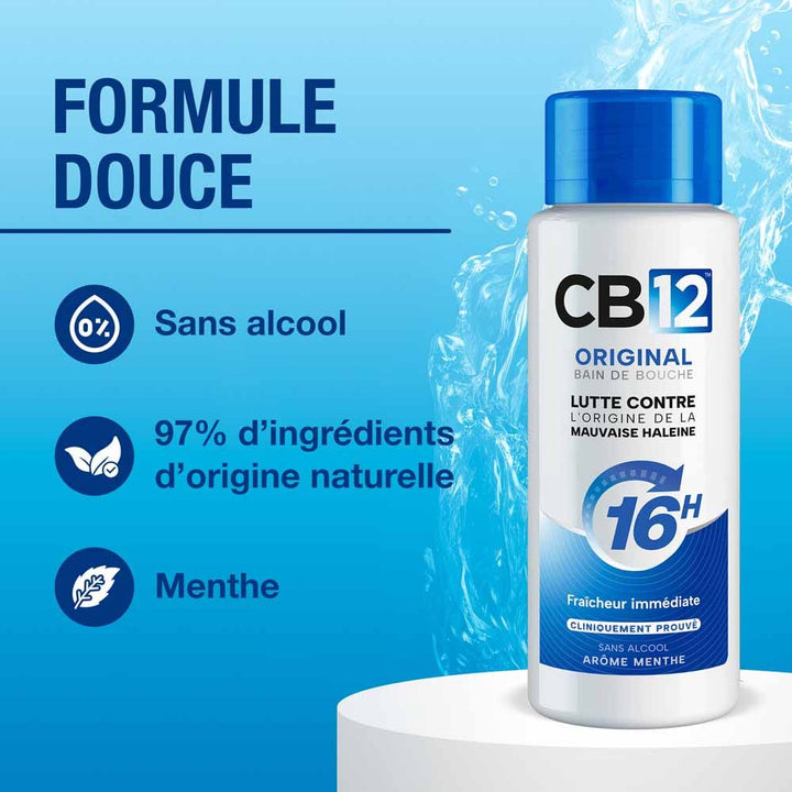 Cb12 Alcohol-free mouthwash mint flavour 2 x 250 ml (8.45fl oz)