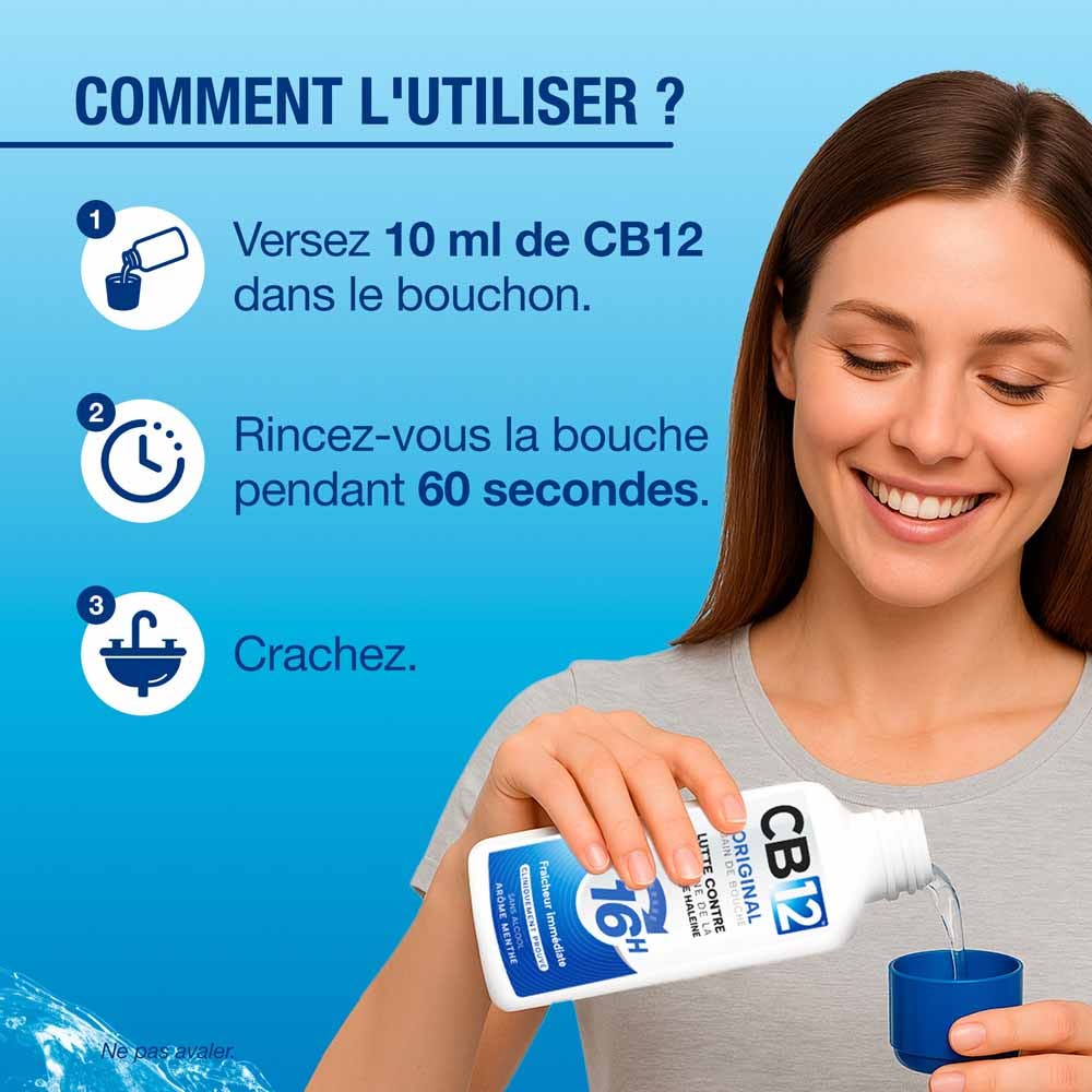 Cb12 Alcohol-free mouthwash mint flavour 2 x 250 ml (8.45fl oz)