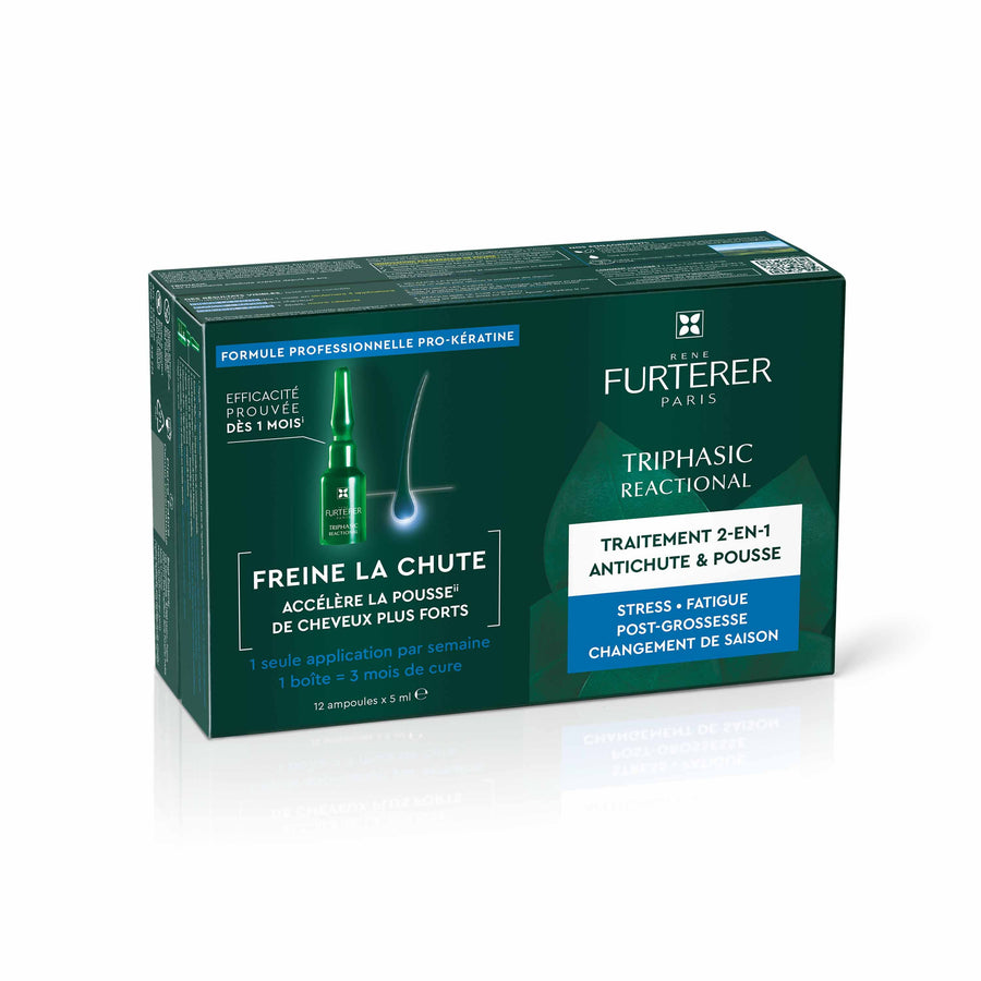 René Furterer Triphasic Reactional 2-in-1 Hair &amp; Growth Treatment 12x5ml ampulas 60ml (2.03fl oz)