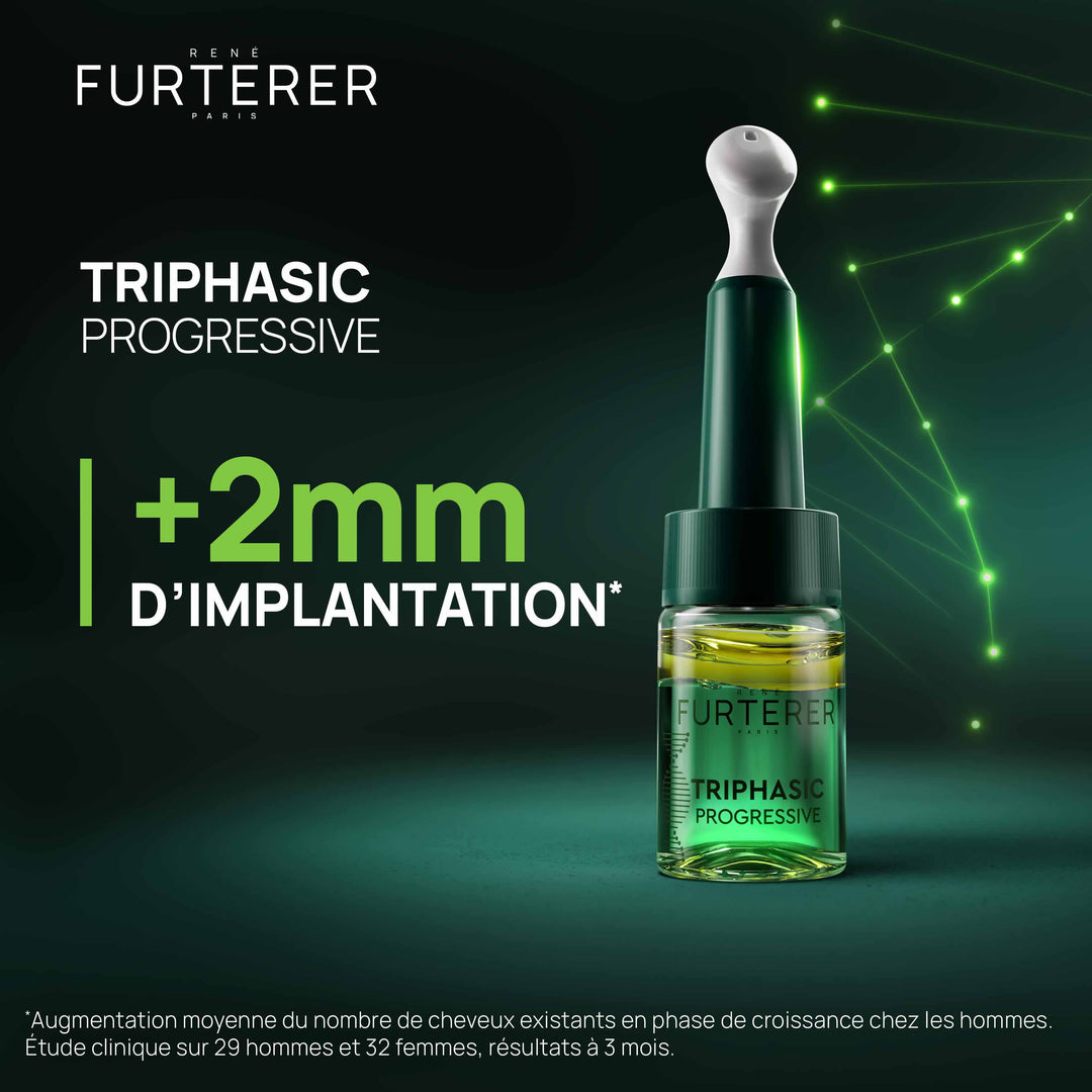 René Furterer Triphasic Progressive anti-hair loss treatment longer, denser hair 8 ampoules