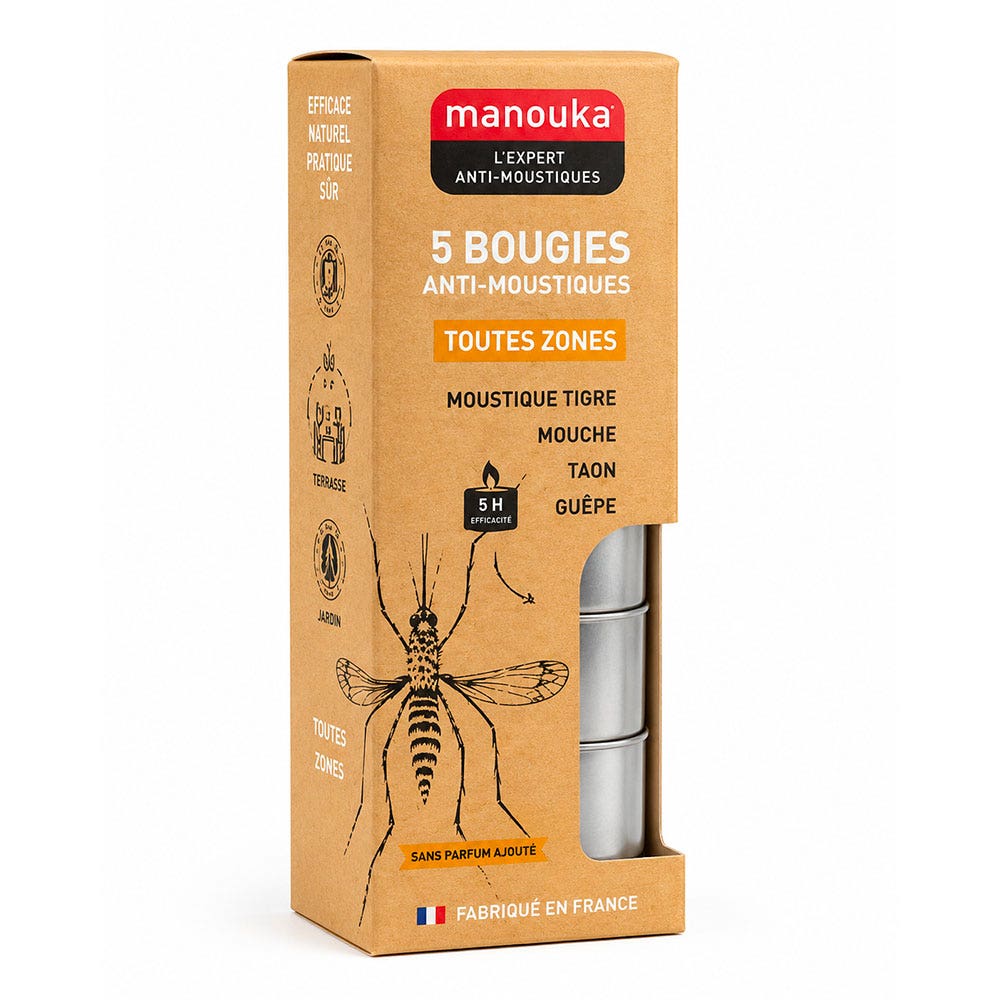 Manouka Vanilla Monoi Insect Repellent Candle x5