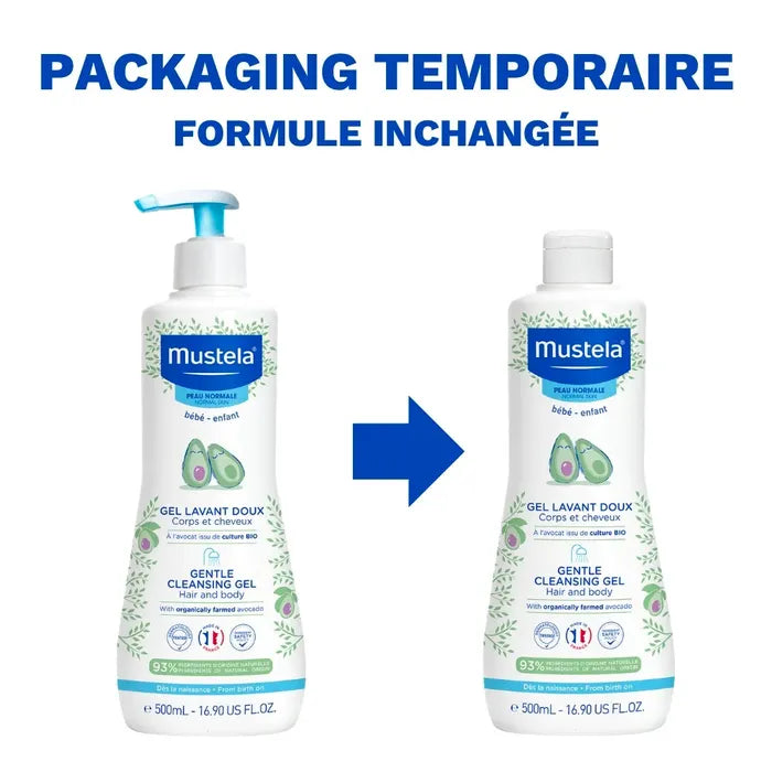 Mustela Gentle Cleaning Body & Hair Gel for Babies Peaux normales 500ml (16.91fl oz)