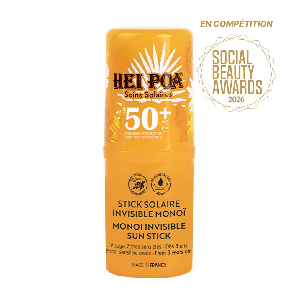 Hei Poa Invisible SPF50+ Monoï sun stick 15 g (0.53oz)