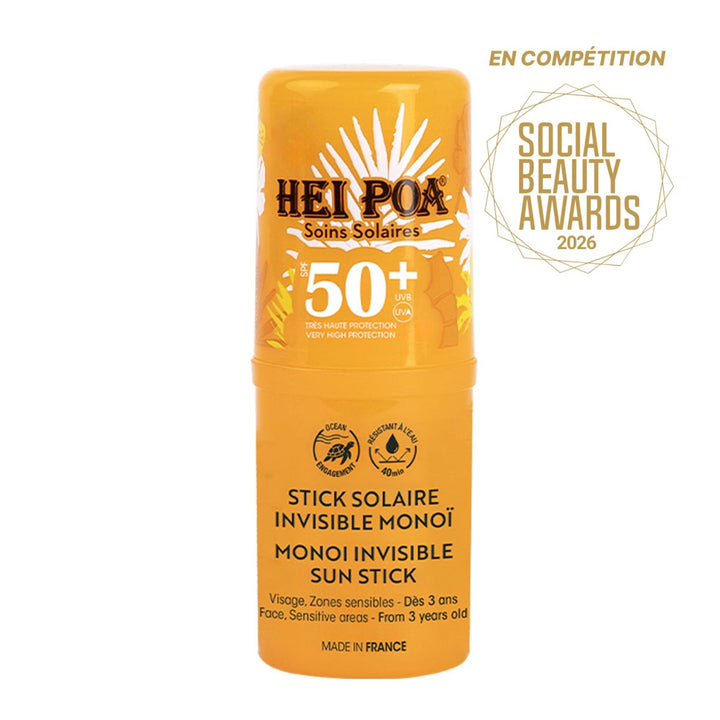 Hei Poa Invisible SPF50+ Monoï sun stick 15 g (0.53oz)
