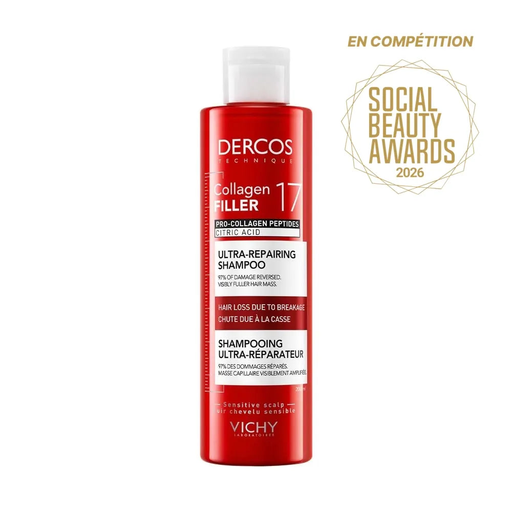 Vichy Dercos Collagen Filler 17 Fortifying Repair Shampoo Intensive 200ml (6.76 fl oz)