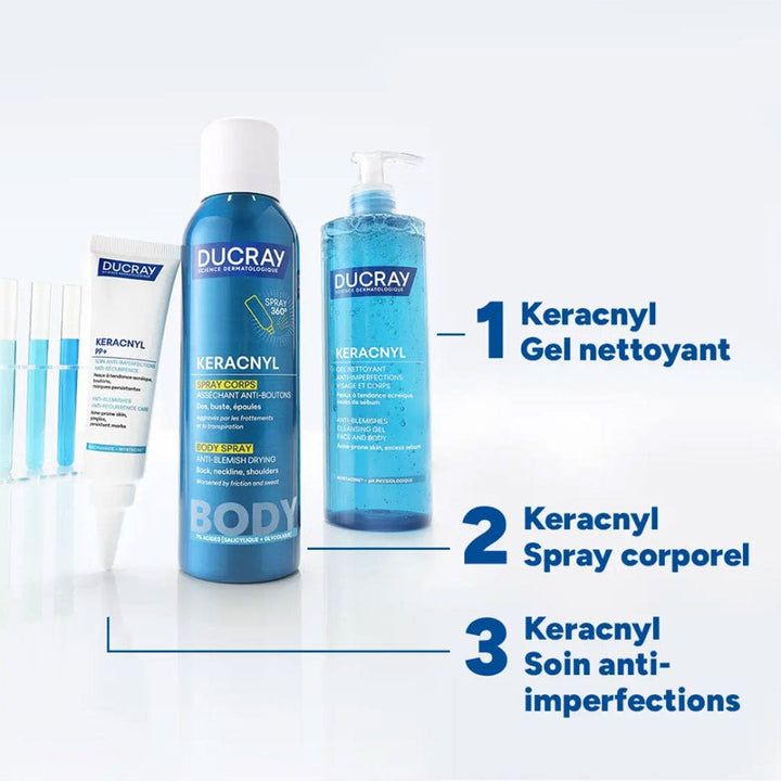 Ducray Keracnyl Drying body spray for spots 150 ml (5.07fl oz)