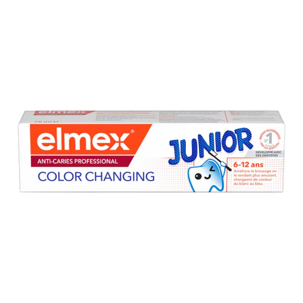 Elmex Color changing anti-caries toothpaste ages 6-12 75 ml (2.54fl oz)