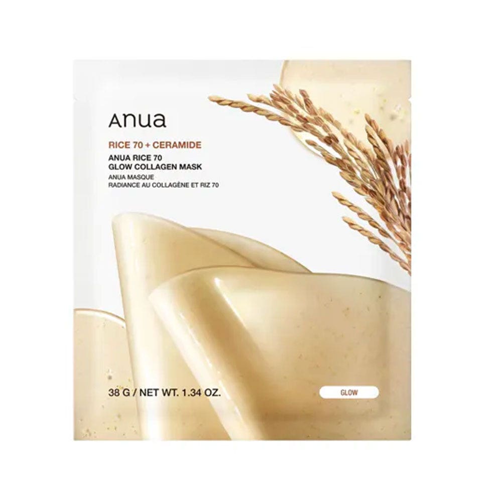 Anua Rice 70 Glow Collagen hydrogel collagen mask ultimate hydration 152 g (5.36oz)