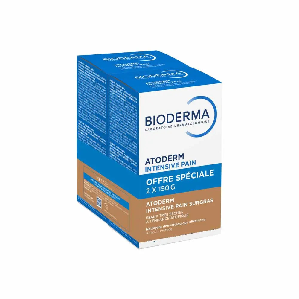 Bioderma Atoderm Intensive Superfatted Cleansing Bar for Dry Skin 150g x2 (5.29 oz x2)