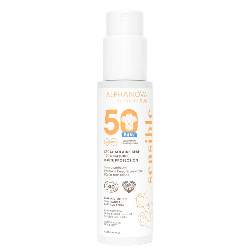 Alphanova Bébé Spray Solaire Bébé SPF50 Bio 100g (3.53oz)