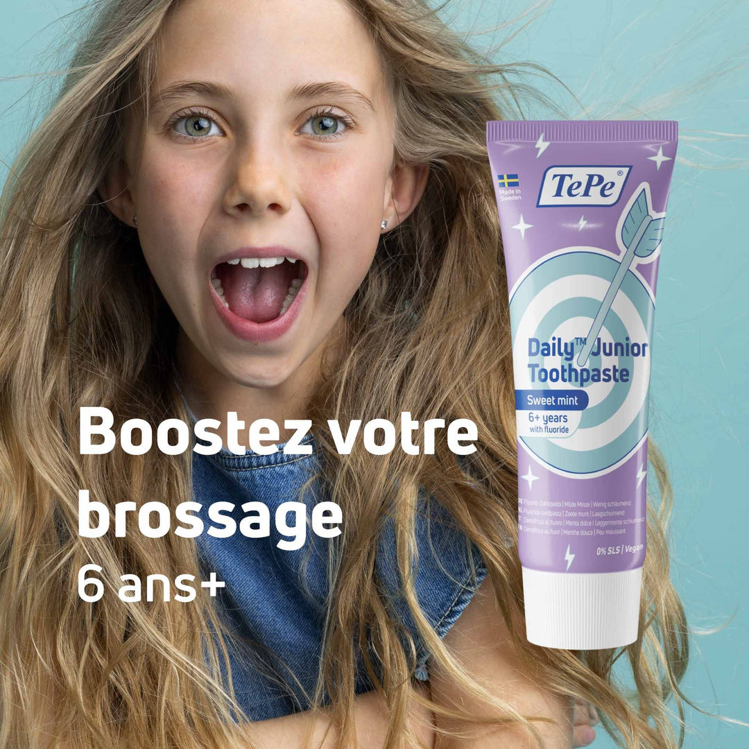 TePe Daily Junior toothpaste from 7 years mild mint flavour 75 ml (2.54fl oz)